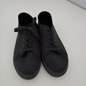 Womens Sz 42 Euro 10 American Black Canvas Shoes New